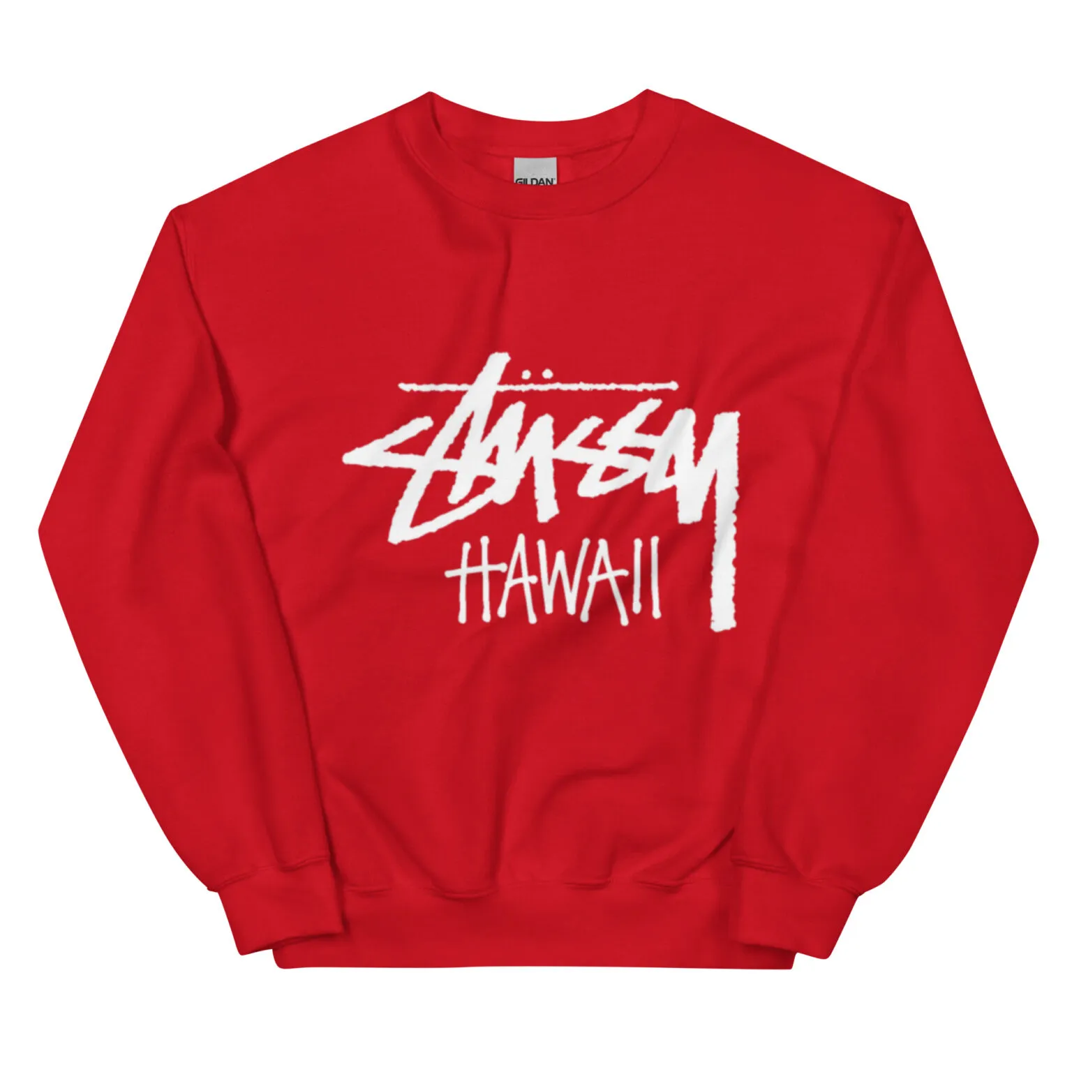 Unisex Stussy Hawaii Sweatshirt red Unisex Stussy Hawaii Sweatshirt red